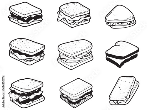 Minimalistic Sandwich Shop Icon for Food Industry Branding