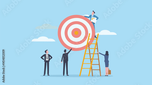 Teamwork achieves goals reaching target objectives collaborative success