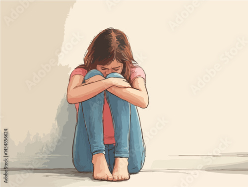 Girl Facing Violence in Room