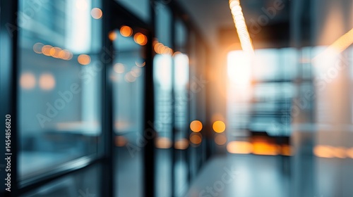 Wallpaper Mural Dynamic office spaces blurred interior views with doorway modern workspace soft lighting ambiance Torontodigital.ca