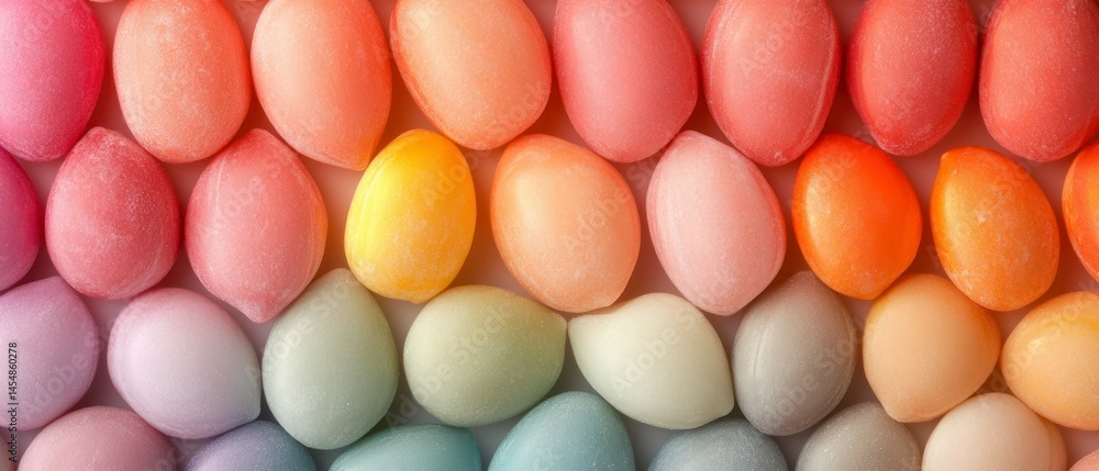 Candy coated almonds display pastel rainbow colors, creating sweet, delicious, colorful pattern. Candy coated almonds display pastel rainbow colors, creating sweet, delicious, colorful pattern.