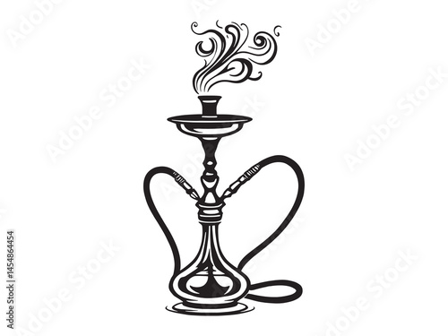 modern smoker outline with cigarette in vector format