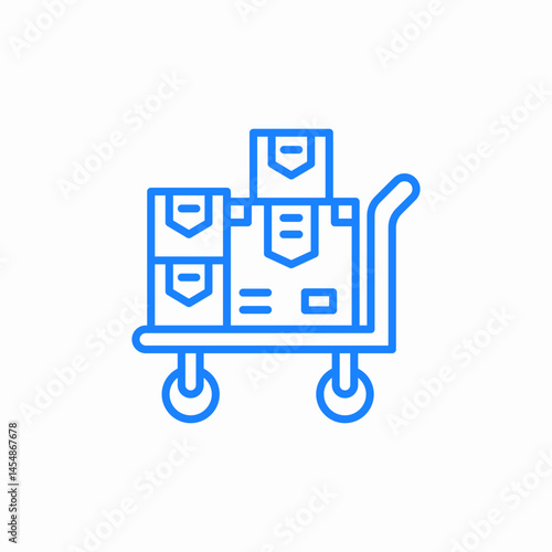 boxes on trolley icon sign vector