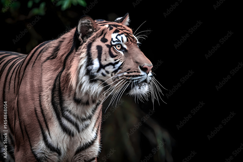 Fototapeta premium Tiger with black background