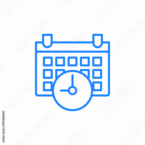 calendar clock  icon sign vector
