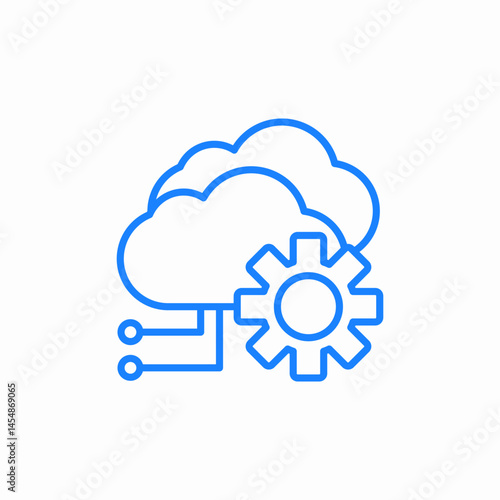 cloud technology gear icon sign vector