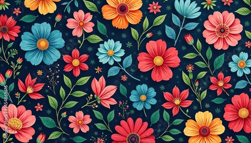 Intricate, flowing floral design, continuous pattern , bloom, vector, vintage