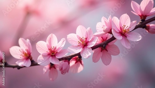 Delicate pink cherry blossoms, soft petals, flowing branches , floral, flowers, cherry blossom