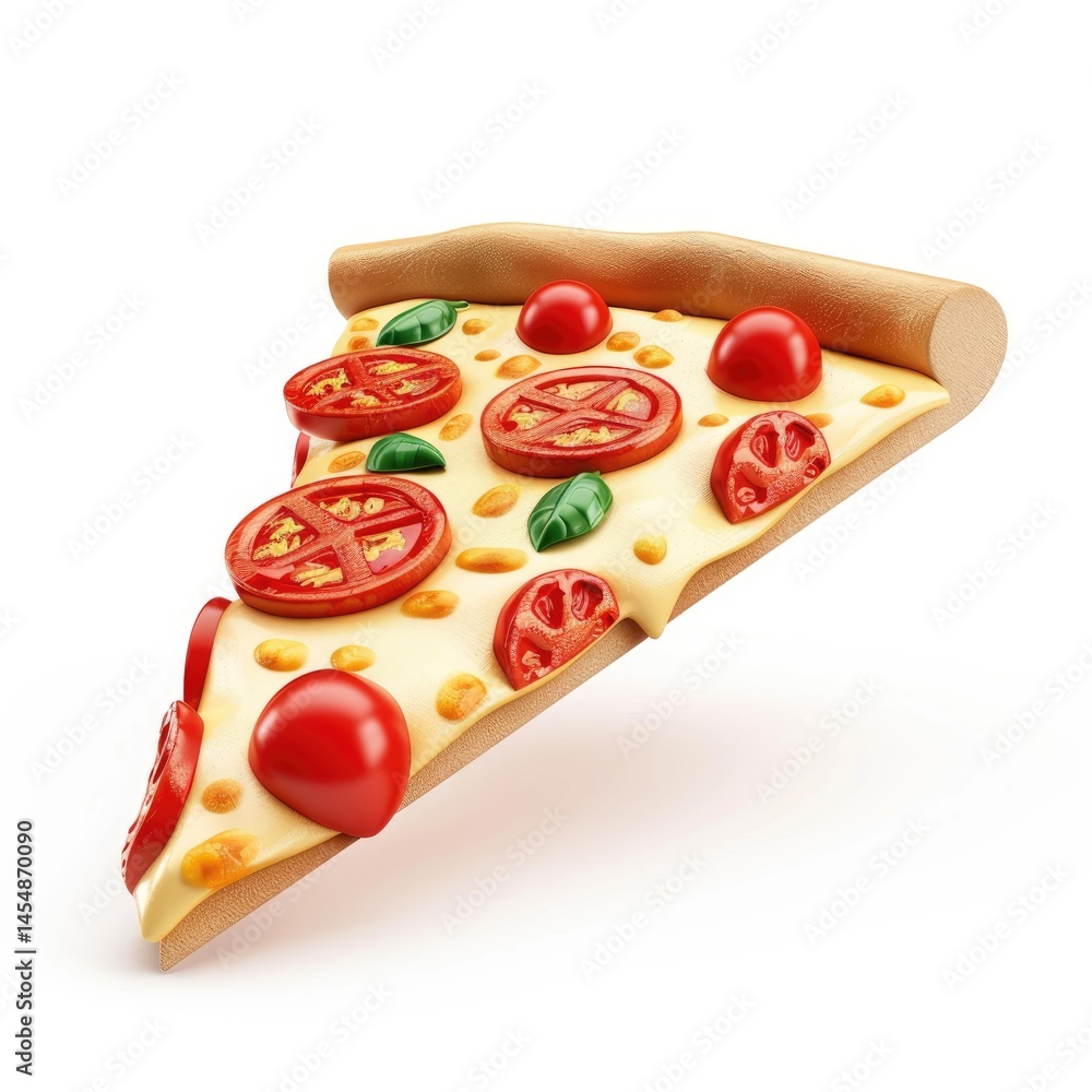 Delicious pizza slice with tomato topping. Delicious pizza slice with tomato topping.