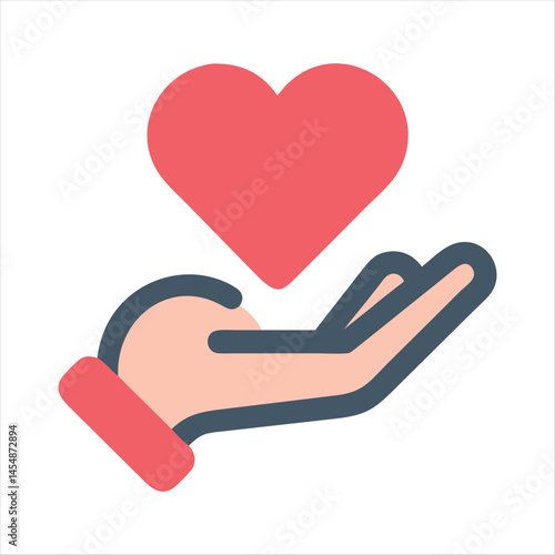 Giving Heart Care Love Support Helping Hands Charity Donation.