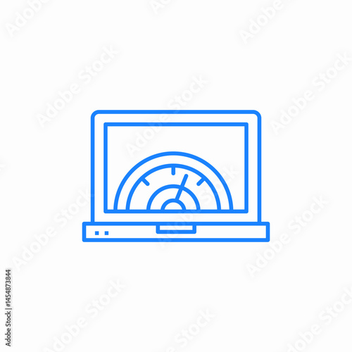 laptop speed test icon sign vector