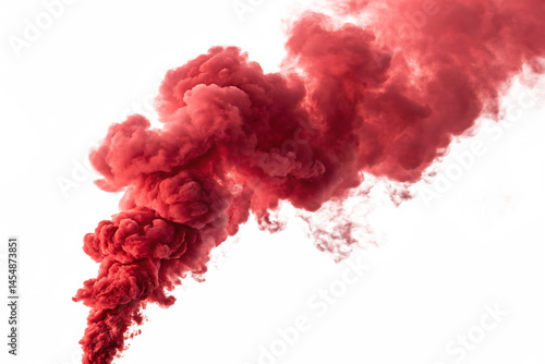 red smoke cloud on white background, PNG