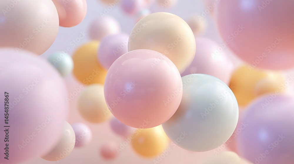 custom made wallpaper toronto digitalAbstract Background with Floating Pastel Spheres in Soft Colors