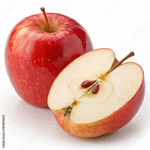 red apple on a white background