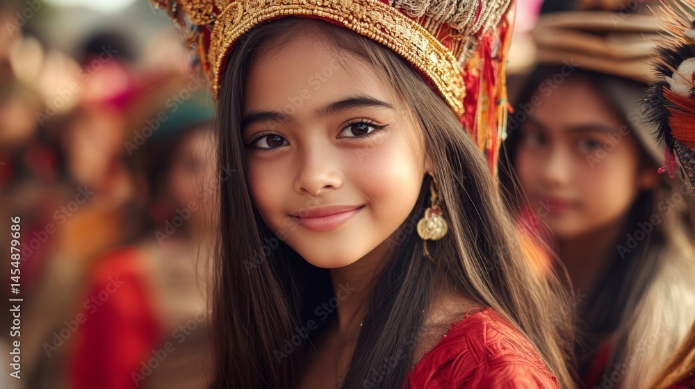 Fototapeta premium Vibrant Urban Festivals: A Celebration of Cultural Heritage, Joy, Unity, and Artistic Expression Through Engaging Displays and Street Performances - Stock Photo Concept