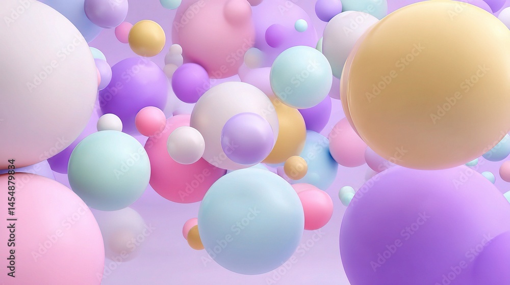 custom made wallpaper toronto digitalFloating Pastel Spheres in an Abstract Soft Background Design
