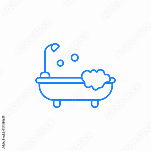 soapy bathtub shower icon sign vector