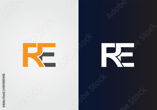 Letter RE Logo Design Modern Creative Vector Template.