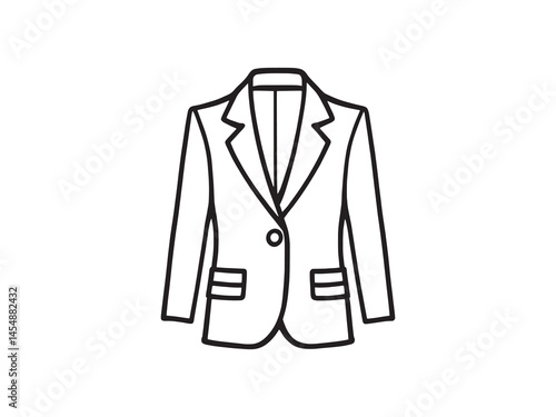 Office Blazer line art icon elegant business attire