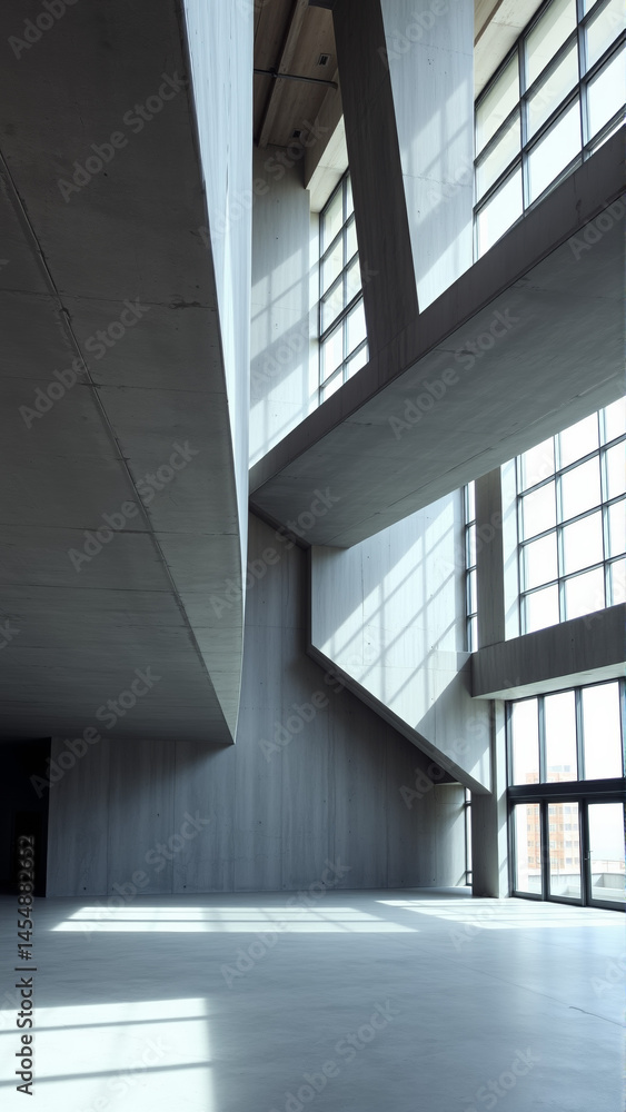 Empty spacious room with concrete walls Empty spacious room with concrete walls