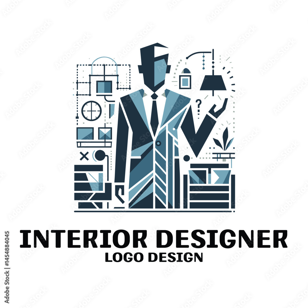 Obraz premium Interior Designer Vector Logo Design