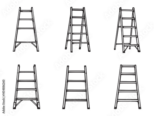 Orchard Ladder line art icon classic farming artwork