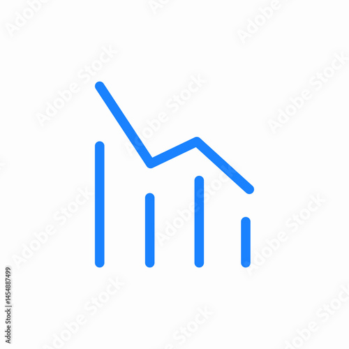 declining graph loss icon sign vector