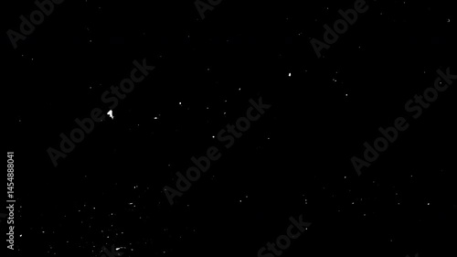 Old film effect showing dust and scratches on black background