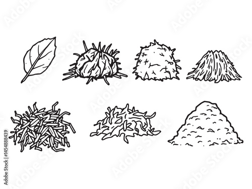 Organic Mulch line art icon graphic for natural soil protection