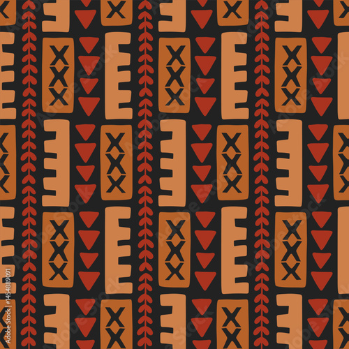 Polynesian Hawaiian Tapa Ethnic Seamless Pattern