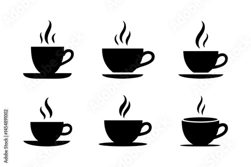 Coffee cups vector illustration black and white