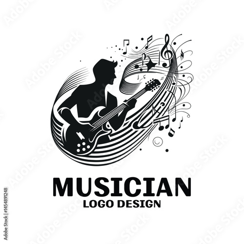 Musician Vector Logo Design