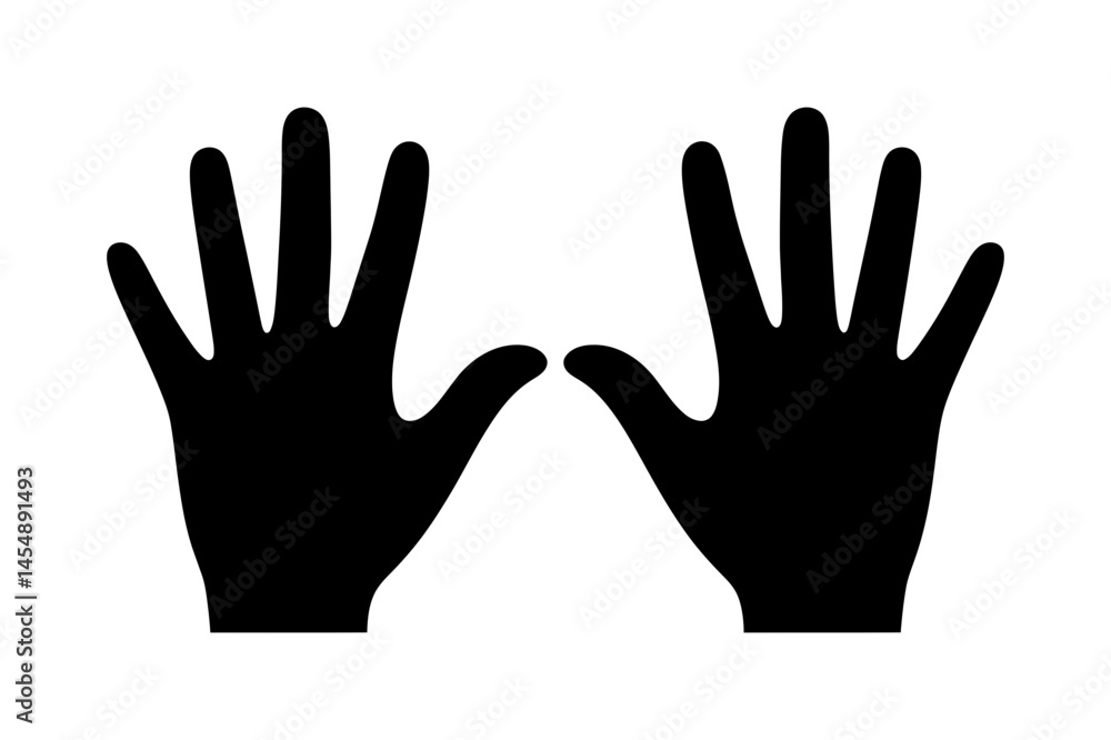 Obraz premium Hand silhouette vector illustration graphic art
