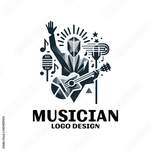 Musician Vector Logo Design