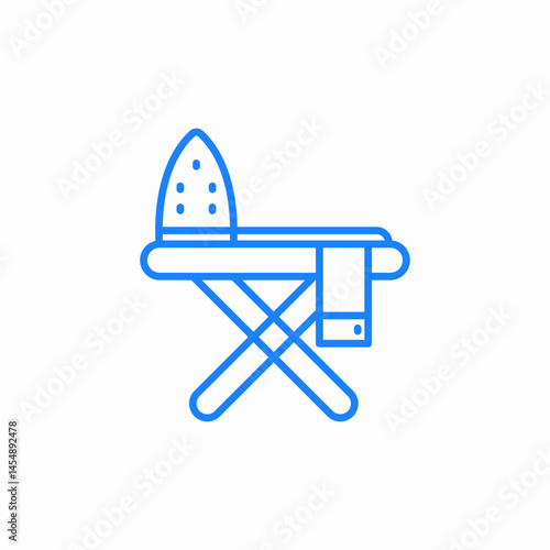 ironing board with iron icon sign vector
