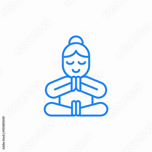 meditating person yoga icon sign vector