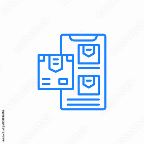 mobile inventory management icon sign vector