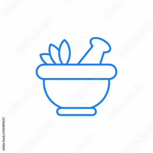 mortar pestle herbs icon sign vector