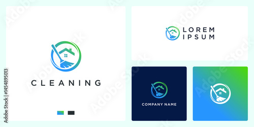 Cleaning home logo design template