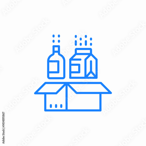 packaging bottles box icon sign vector