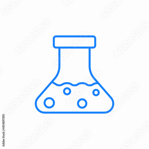 scientific flask bubbles icon sign vector