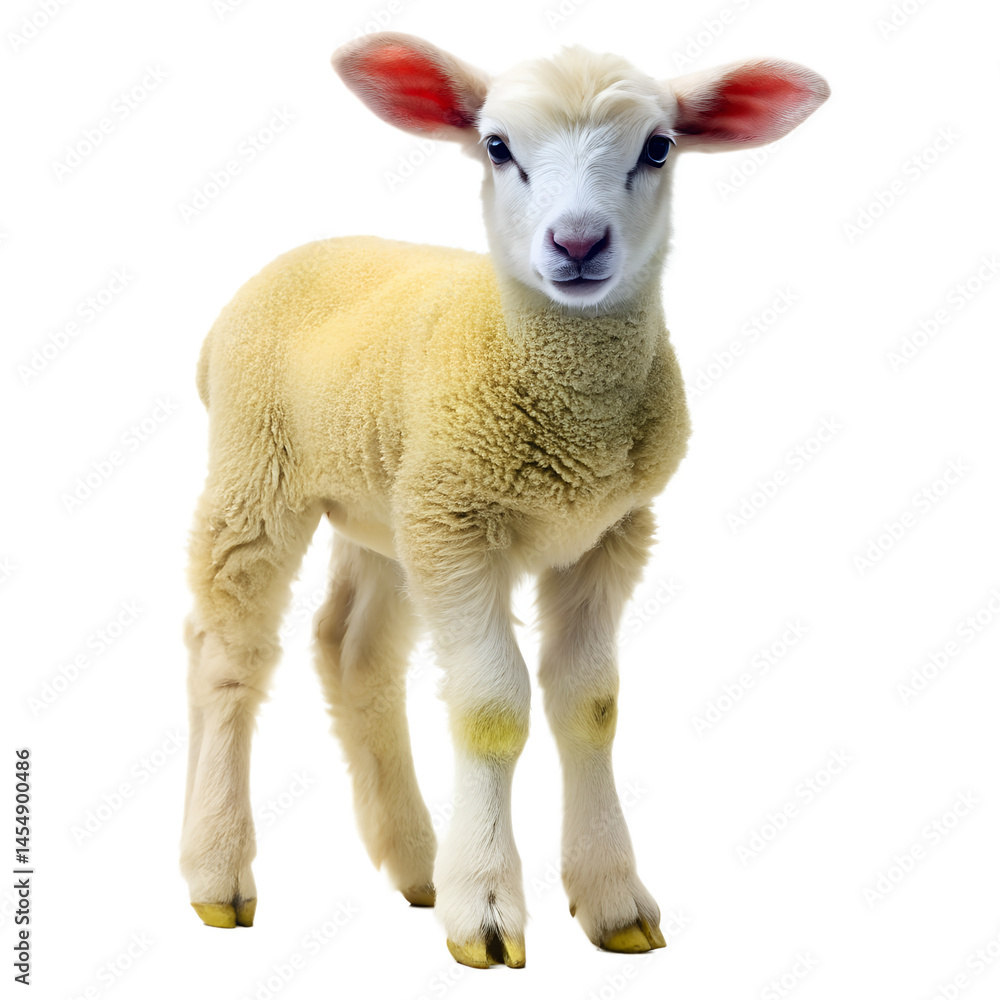 Fototapeta premium a beautiful full body lamb on white background