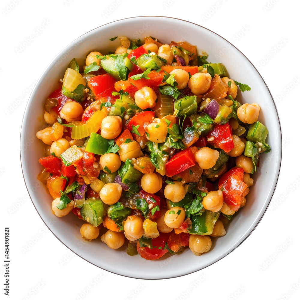 Chickpea Stir Fry isolated on white background Chickpea Stir Fry isolated on white background