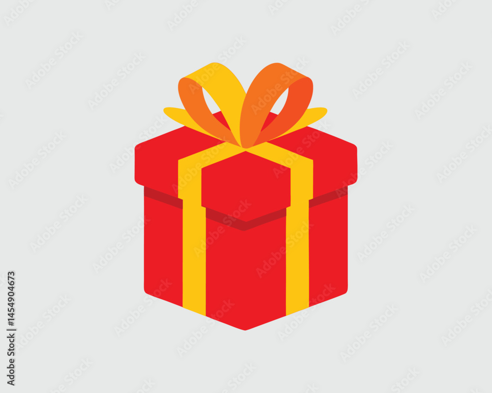 Obraz premium vector Gift Flat On Whtie Background