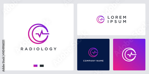 MRI radiology logo design template