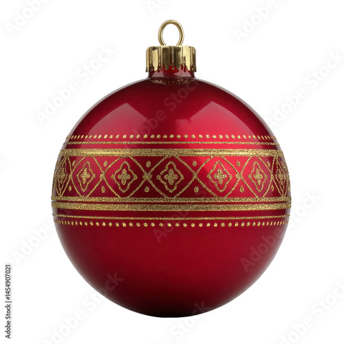Wallpaper Mural Shiny red Christmas ornament with intricate gold patterns and metallic cap, perfect for festive decorations. ornament elegant design adds touch of luxury to holiday decor Torontodigital.ca