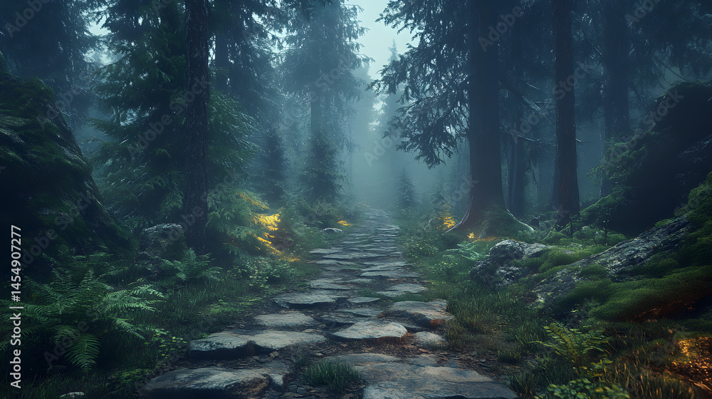Fototapeta premium Misty forest path