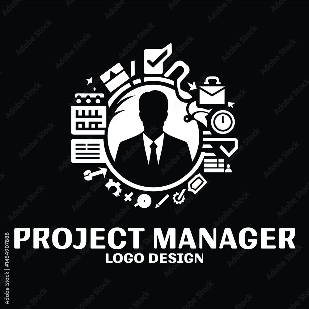 Project Manager Vector Logo Design Project Manager Vector Logo Design