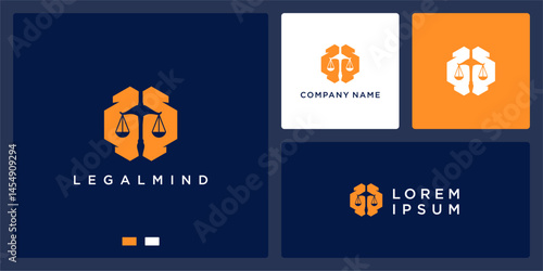 Legal mind with scale and brain logo