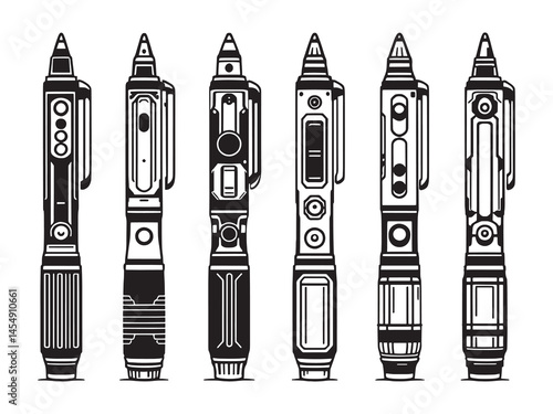 Penlight line art icon creative monochrome sketch illustration